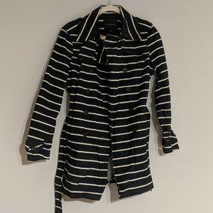 Striped trench coat